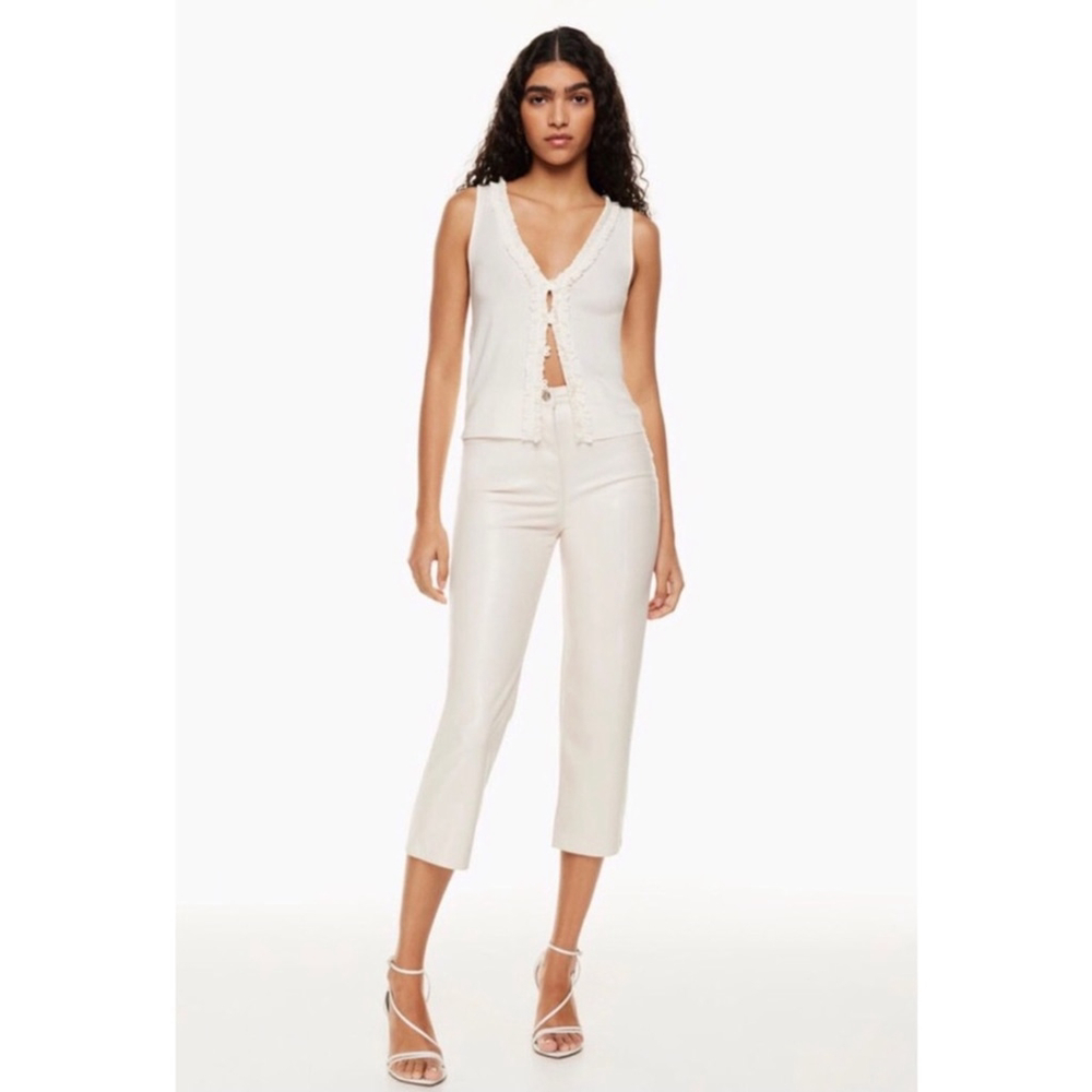 Aritzia Wilfred The Melina Cropped Pant High-waisted Vegan Leather, size 0